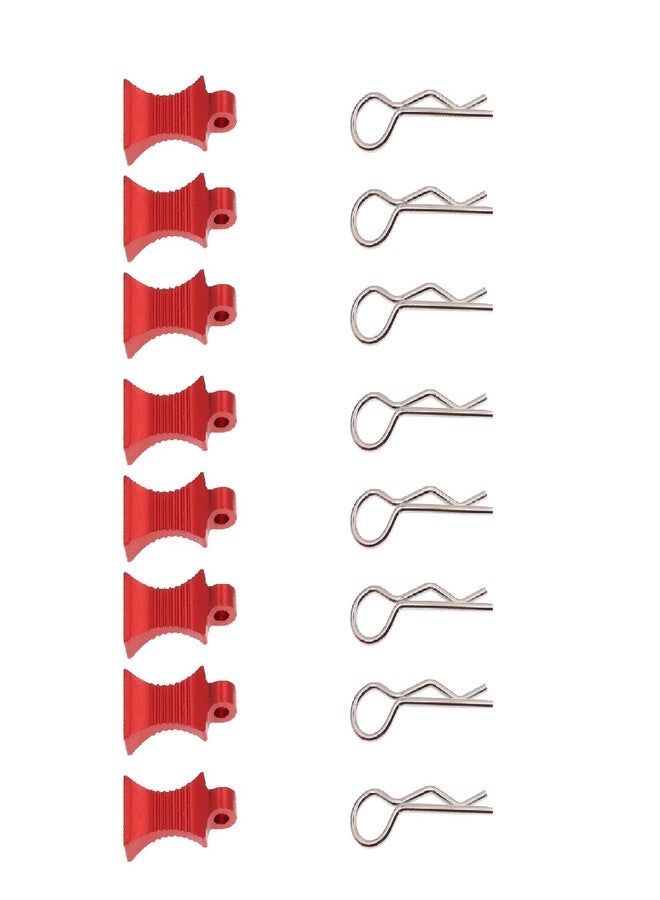 Treehobby 8PCS Car Body Clips Pins, Body Shell Clip Pin, Metal Body Clips Pins with Pull Tabs Compatible with 1/8 1/10 1/12 Traxxas Axial Redcat Arrma Losi Tamiya HPI HSP SCX10 TRX4 SCX10 RC Car(Red) - Image 3